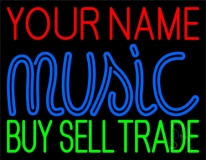 Custom Blue Music Green Buy Sell Trade Neon Sign