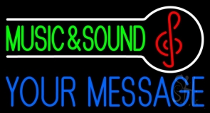 Custom Green Music And Sound Red Note Neon Sign
