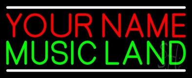 Custom Green Music Land White Line Neon Sign