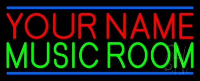 Custom Green Music Room Blue Line Neon Sign