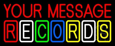 Custom Multicolor Records Block 2 Neon Sign