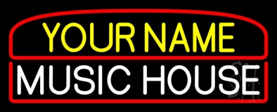 Custom Music House White Neon Sign