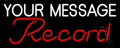 Custom Red Cursive Records Neon Sign