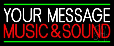 Custom Red Music And Sound Green Line Neon Sign