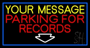 Custom Red Parking For Records Neon Sign