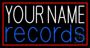Custom Red Records Red Border 1 Neon Sign