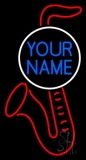 Custom Red Saxophone Logo Neon Sign
