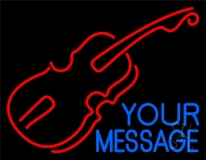 Custom Red Violin Logo Neon Sign