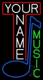 Custom Vertical Green Music Blue Note Neon Sign