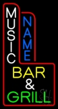 Custom White Music Bar And Grill Neon Sign