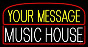 Custom White Music House Neon Sign