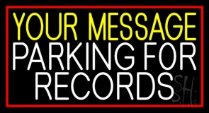 Custom White Parking For Records Neon Sign