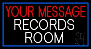 Custom White Records Room Block Neon Sign