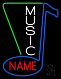 Custom White Vertical Music Neon Sign