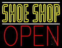 Double Stroke Shoe Shop Open Neon Sign