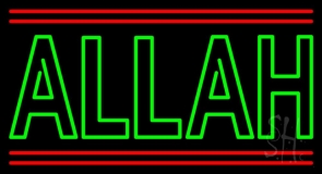 Green Allah Red Line Neon Sign