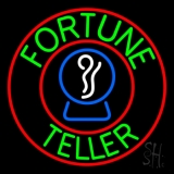 Green Fortune Teller With Logo Neon Sign