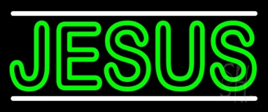 Green Jesus Block Neon Sign