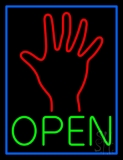 Green Open Psychic Blue Border Neon Sign