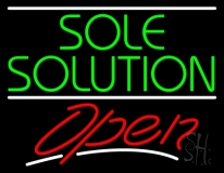 Green Sole Solution Open Neon Sign