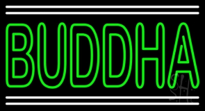 Lord Buddha With White Line Neon Sign
