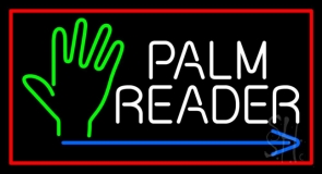 Palm Reader Arrow Red Border Neon Sign