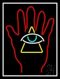Palm With Eye Pyramid Neon Sign
