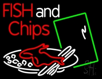 Fish And Chips Dish Neon Sign