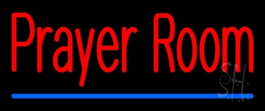 Prayer Room With Line Neon Sign