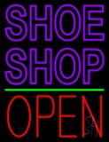 Purple Double Stroke Shoe Shop Open Neon Sign