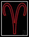 Red Aries White Border Neon Sign