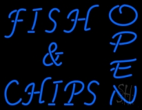 Fish And Chips Open Neon Sign
