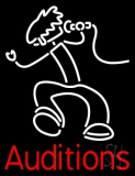 Red Auditions With Logo Neon Sign
