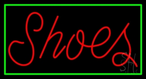 Red Cursive Shoes With Border Neon Sign