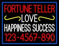 Fortune Teller Love Happiness Success with Phone Number Neon Sign