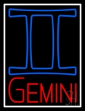 Red Gemini White Border Neon Sign
