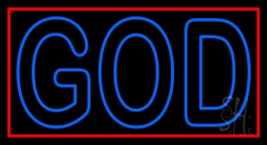 Red God With Border Neon Sign