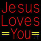 Red Jesus Loves You Neon Sign