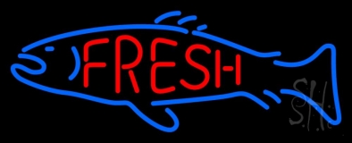 Fresh Fish Logo Neon Sign