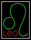 Red Leo Zodiac White Border Neon Sign
