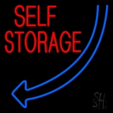 Self Storage Block Blue Arrow Neon Sign