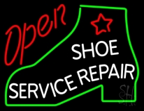 Shoe Service Repair Open Neon Sign