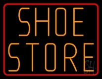Shoe Store With Red Border Neon Sign
