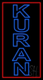 Vertical Blue Kuran Neon Sign