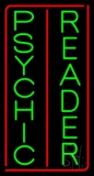 Vertical Green Psychic Reader Red Border Neon Sign