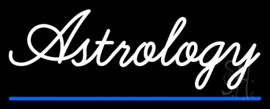 White Astrology Blue Line Neon Sign