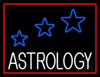 White Astrology Red Border Neon Sign