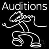 White Auditions With Logo Neon Sign