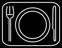 Plate With Fork And Spoon Luncheonette Neon Sign