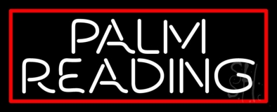 White Palm Reading Red Border Neon Sign
